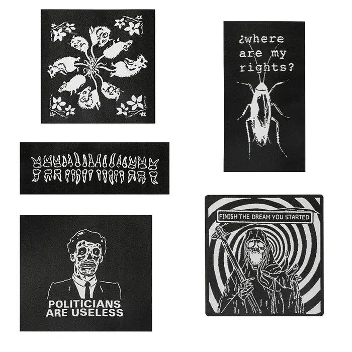 Étiquette tissée absurde, patch punk, badge humoristique, bricolage, fer à coudre sur des patchs noi