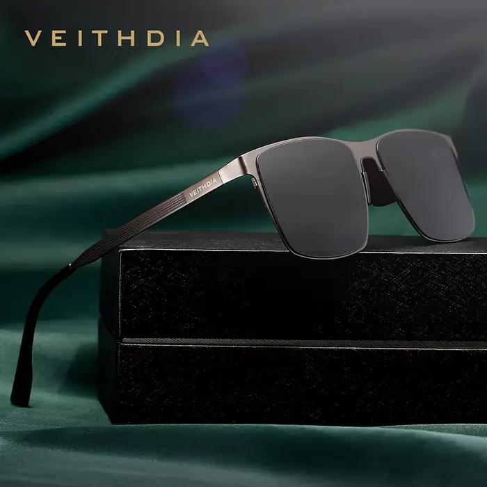VEITHDIA-Lunettes de soleil polarisées en acier inoxydable pour homme, verres en nylon pour la condu