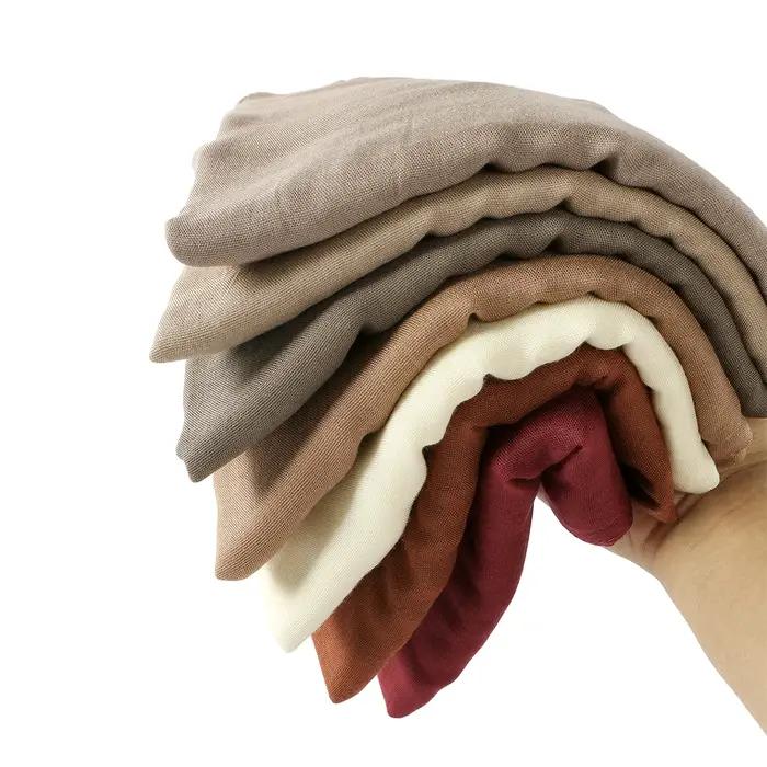 185*75 cm musulman Modal Hijab rayonne coton châles pour femmes mince plaine écharpe grande taille f