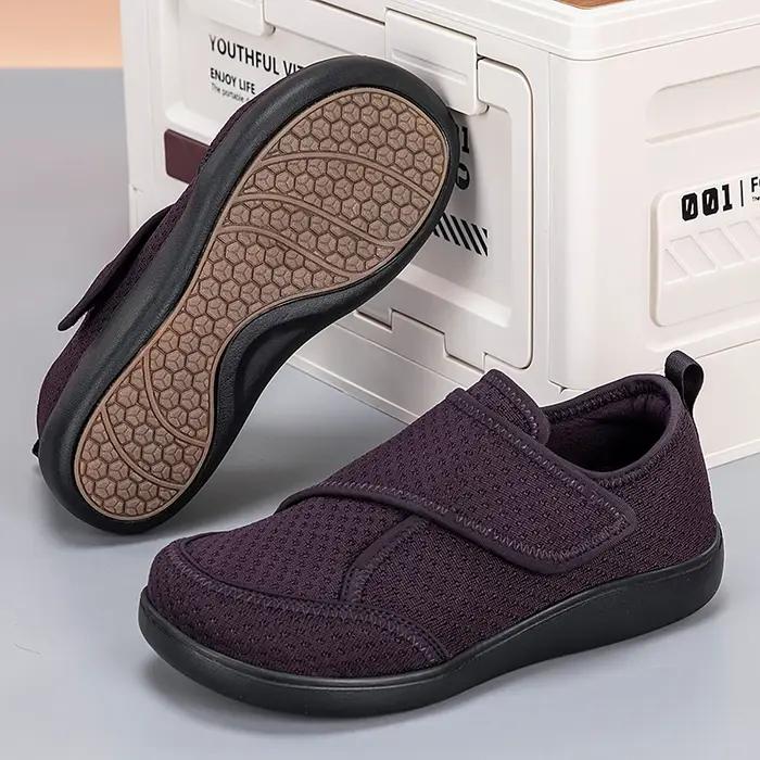 Chaussures ouvertes pour personnes âgées, chaussures pour diabétiques réglables, pieds gonflés, larg