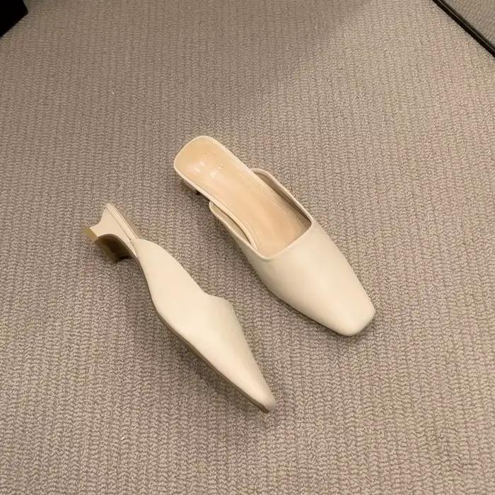 Chaussures Mules à Motif Zèbre pour Femme, Pantoufles d'Extérieur à Talons Bas, Carrées, Nouvelle Co