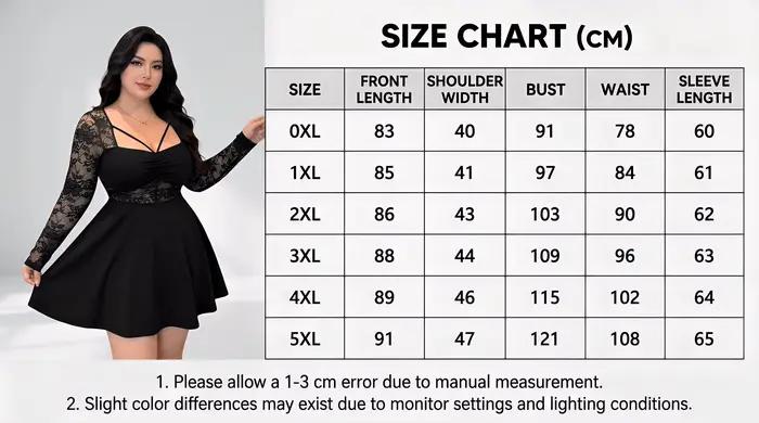 Robe en dentelle à manches longues pour femmes, grande taille, robe courte en dentelle, tenue décont