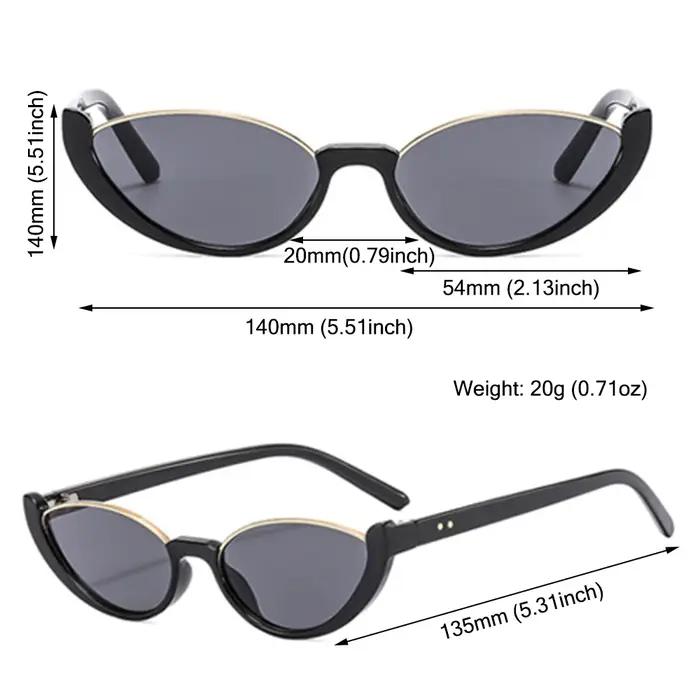 Petites lunettes de soleil yeux de chat pour hommes et femmes, Vintage, à la mode, cyclisme, demi-mo