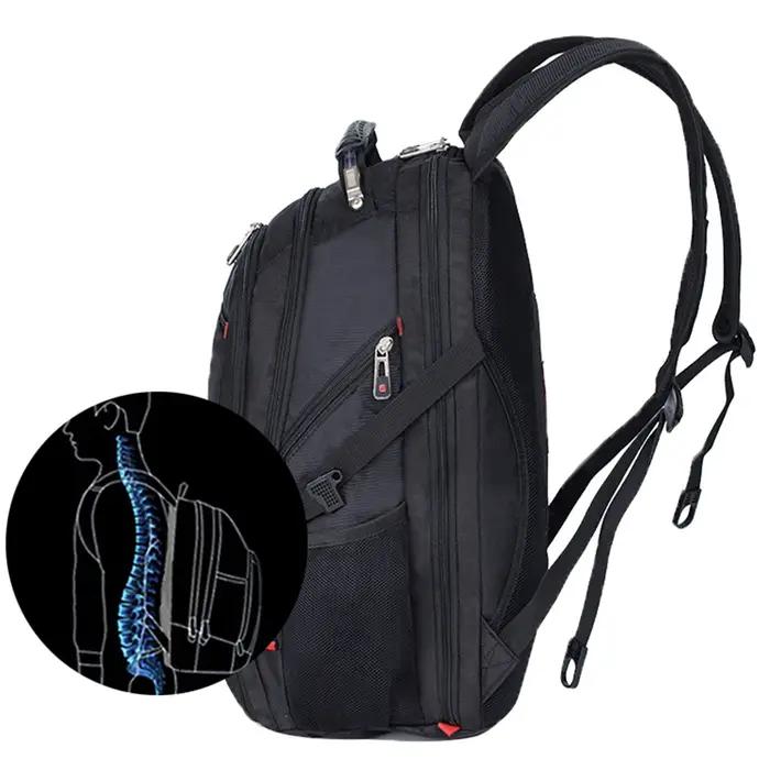 Sac à dos suisse étanche pour hommes, sacs à dos pour ordinateur portable 15.6/17 pouces, sacs de vo