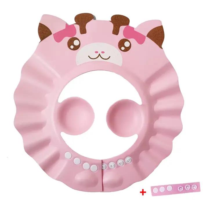 Bonnet de douche en forme d'animal mignon, Protection des yeux, Protection des oreilles, léger, dess