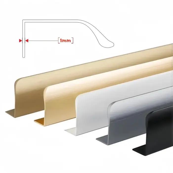 Poignees de porte caches en alu noir doré bord de doigt poignee dissimulee longues poignees de meubles quincaillerie elegance maison occasions speciales