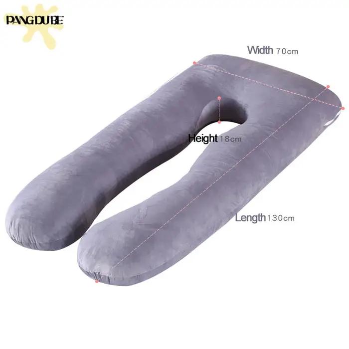 PANGDUBE oreiller de grossesse 130*70 cm oreiller de taille de couchage pour les femmes enceintes or