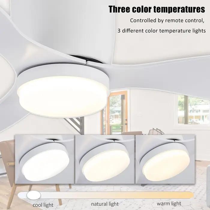 IRALAN ventilateur de plafond avec lumière 6 vitesses choix moteur à courant continu réversible 3CCT