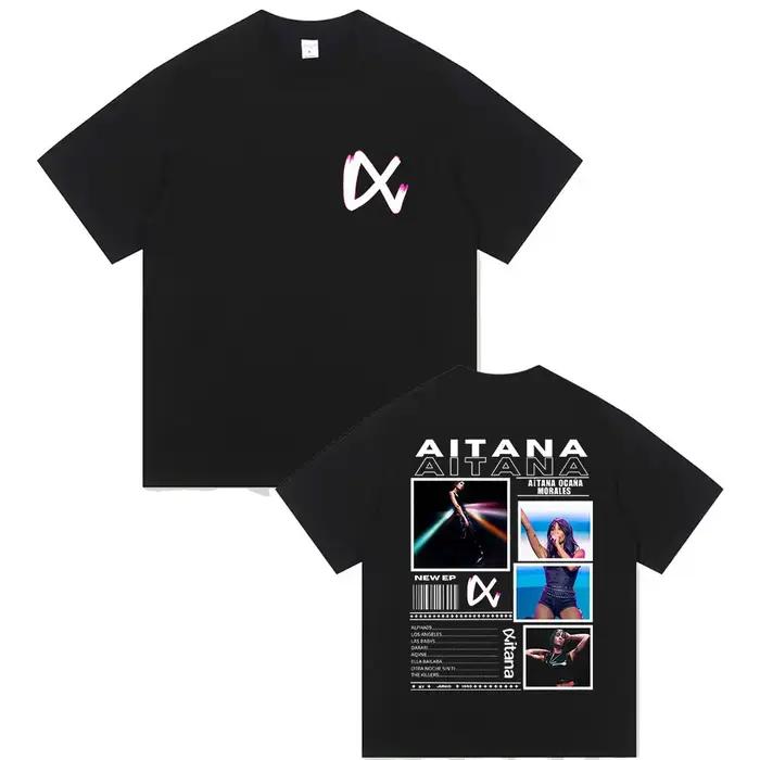 Chanteur Aitana Cuarto Azul Tour 2025 impression T-shirt hommes femmes Hip Hop Fans vêtements à manc