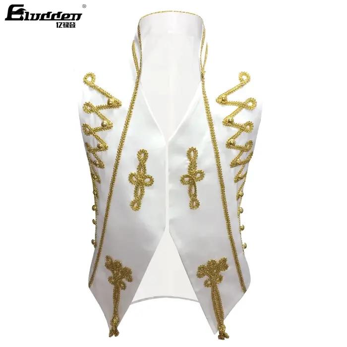 Gilet Vintage en Brocart localité pour Homme, Blouse de Performance, Nministériels d de Fleur de Pru