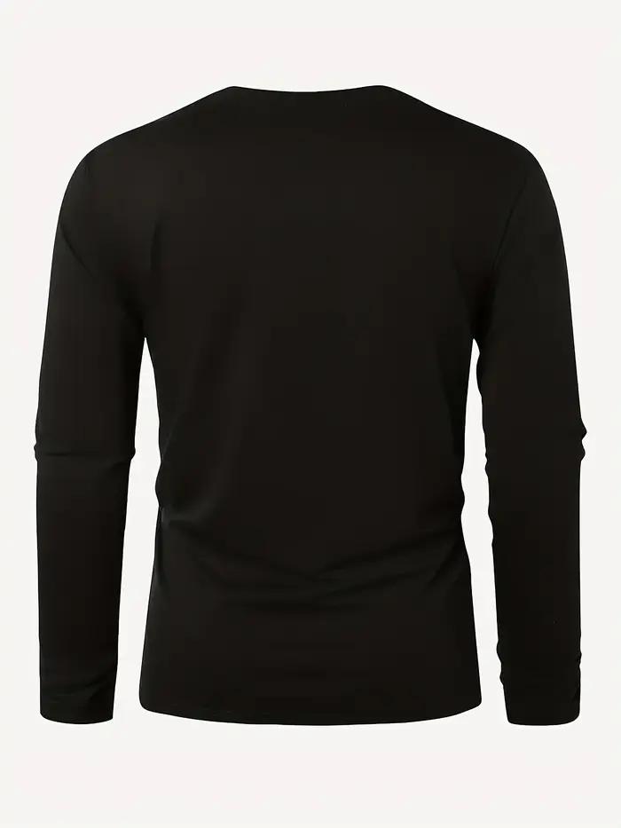 T-shirt à manches longues et col rond pour hommes, 100% pur coton, ample et confortable, sport et lo