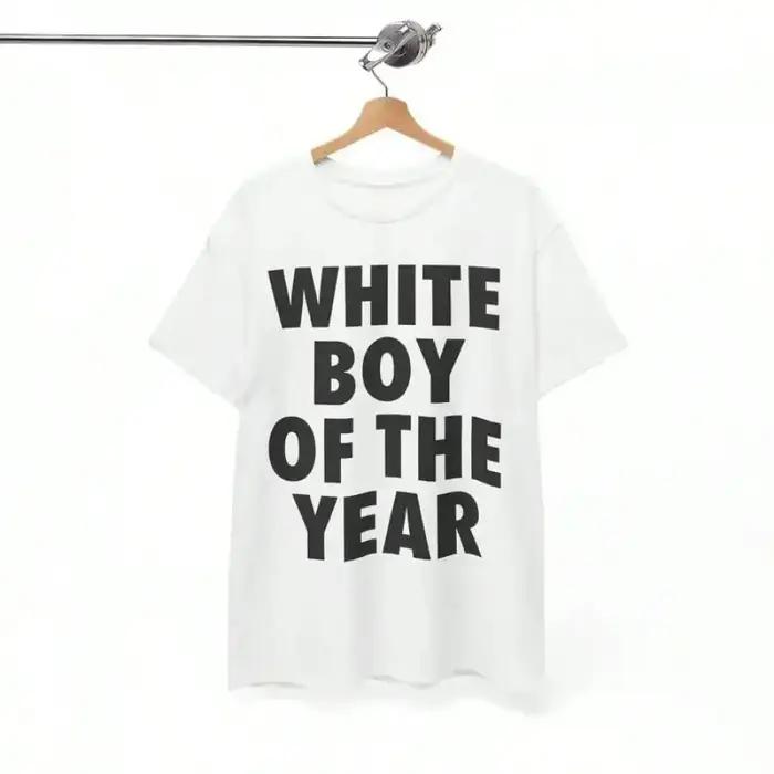Blanc garçon de l'année t-shirts coton imprimé à manches courtes T-shirt rétro décontracté Streetwea