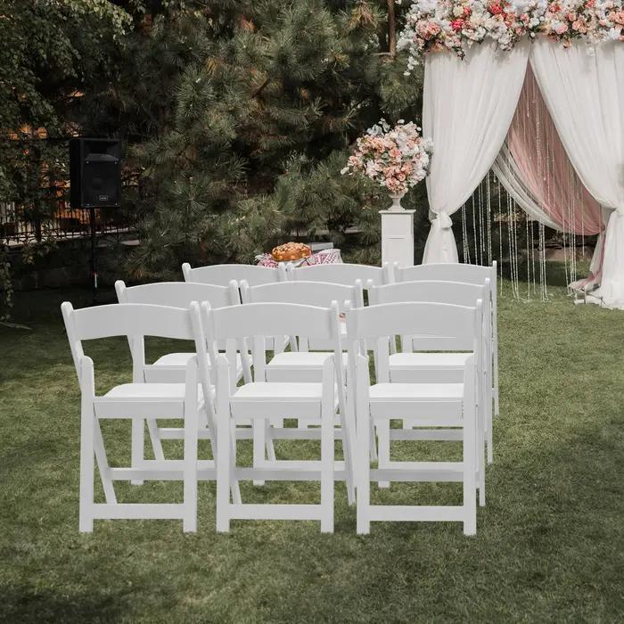 Chaise pliante en résine, siège rembourré, chaise rigourconfortable, intérieur, extérieur, fête à la