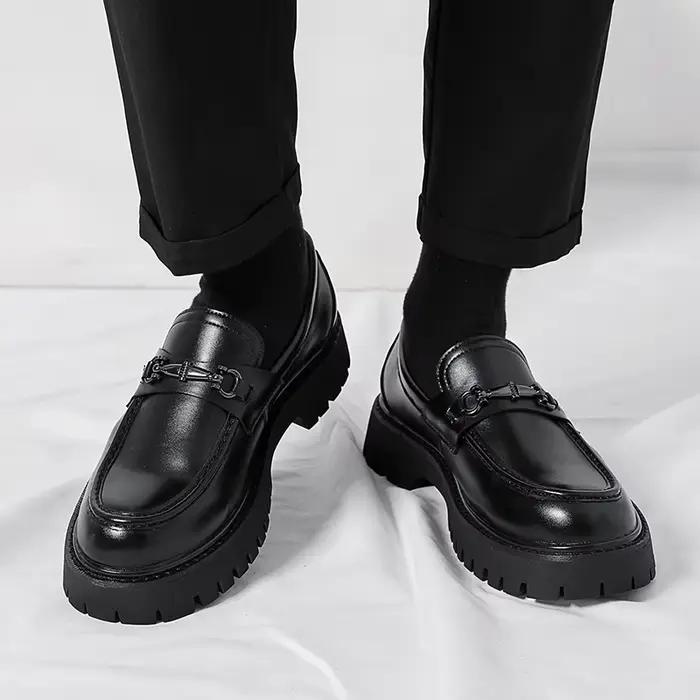 Mocassins en métal de style britannique pour hommes, chaussures de mariage à l'offre elles optiques,