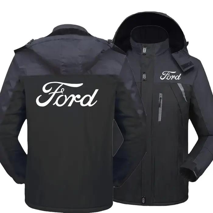 Nouveau hiver hommes Ford logo coupe-vent coton épais chaud coupe-vent manteaux mâle à capuche Anora