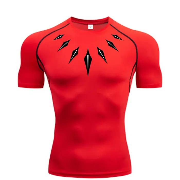 Anime hommes Compression chemise Fitness Sport course serré gymnase t-shirts athlétique entraînement