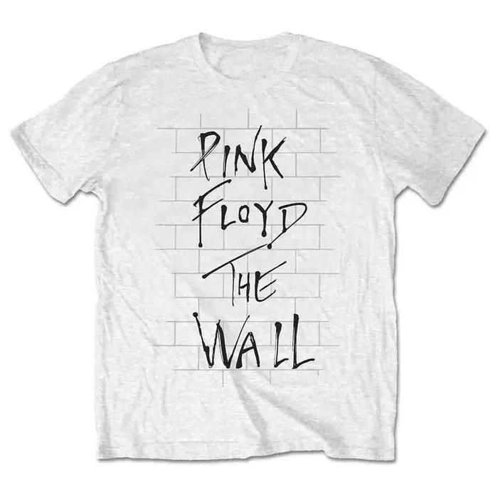 T-shirt noir classique The Wall de Pink Floyd pour hommes, vêtements vintage surdimensionnés en poly