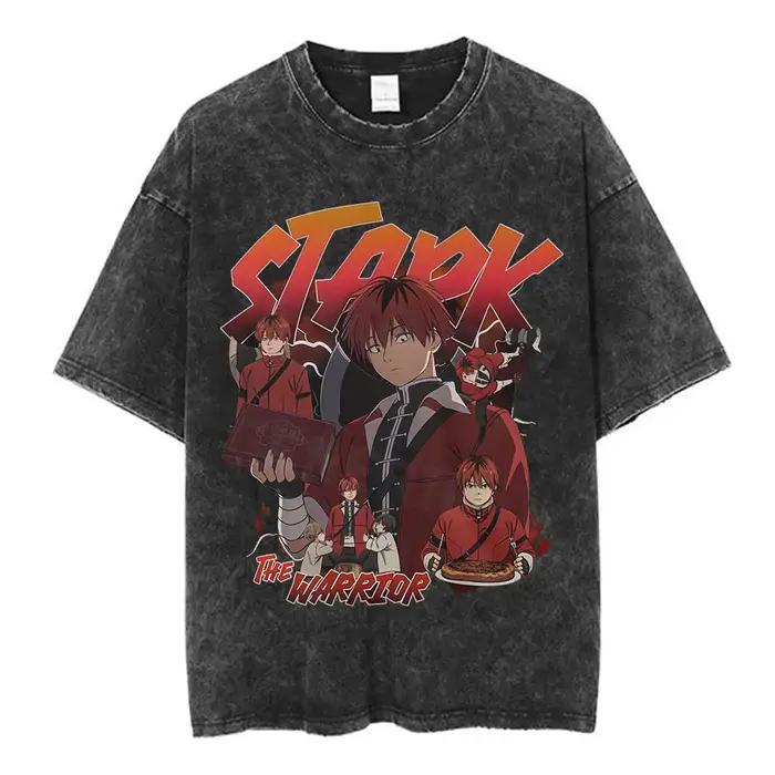 T-shirt vintage délavé Anime Frieren: Beyond Journey's End, mode homme et femme, manches courtes, 10