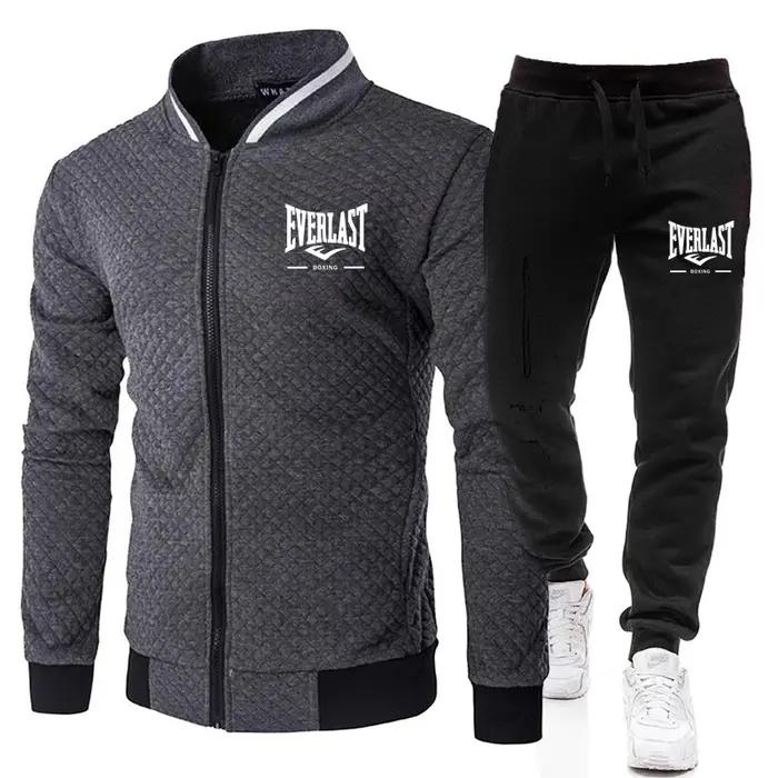 Ensemble de veste et pantalon EVERLAST BOXING pour homme, col montant, style streetwear, printemps-a