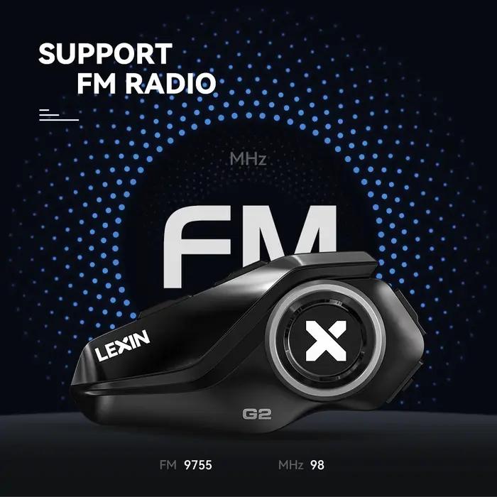 Interphone Bluetooth pour casque de moto Lexin-G2P jusqu'à paire 6 coureurs et conception de gros bo