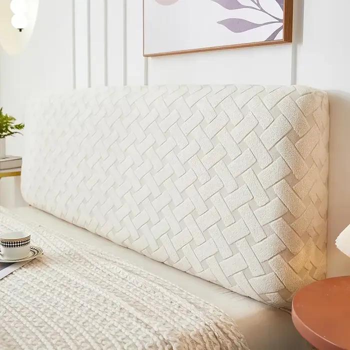 Housse de tête de lit en Spandex tissu Jacquard pour dossier de lit couleurs unies extensibles et antipoussière pour chambre élégante occasions spéciales