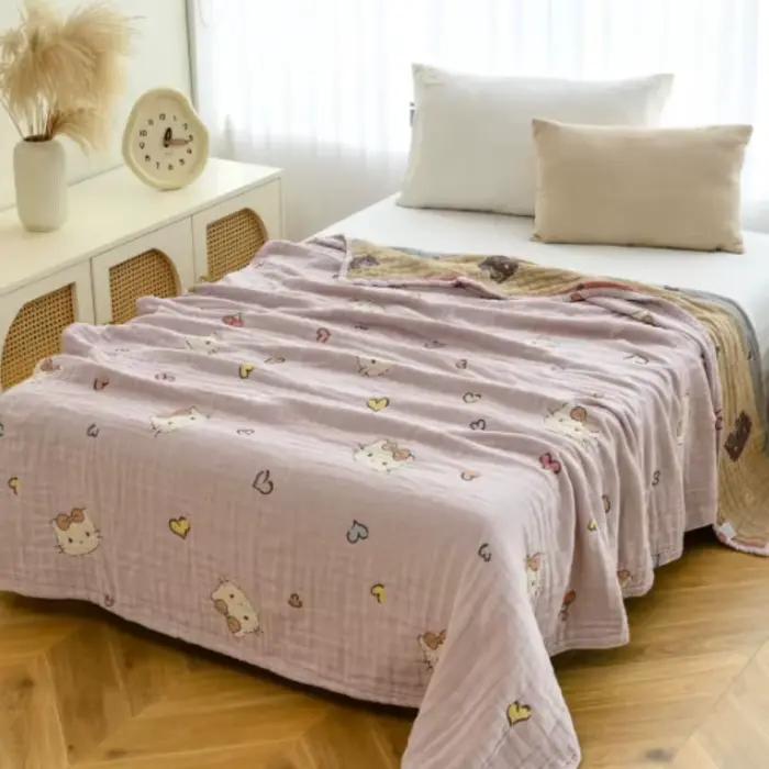 Couverture en mousseline pour lit King et Queen, 200x150cm, couverture rafraîchissante d'été en gaze
