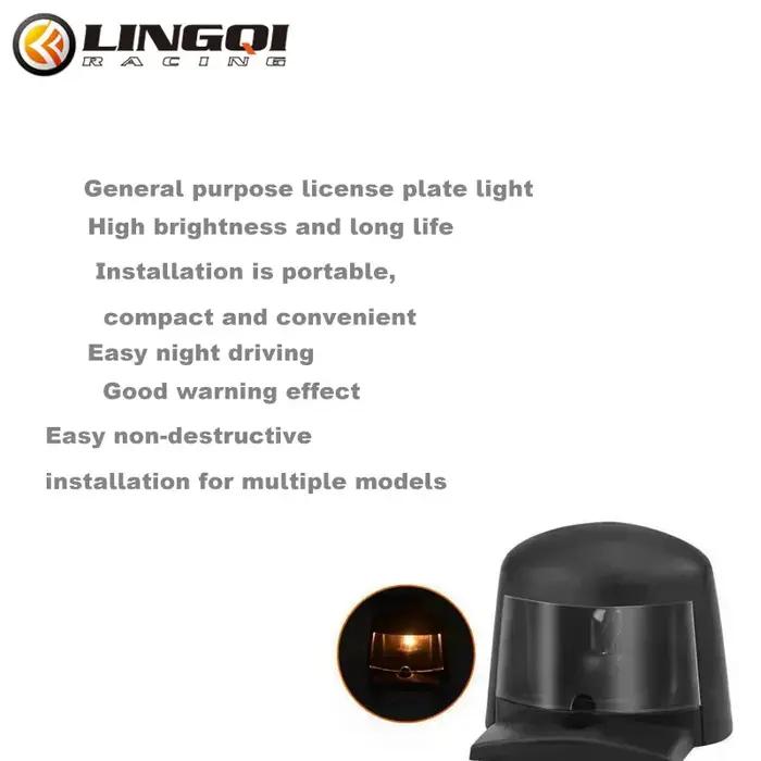 LINGQI moto plaque d'immatriculation lumière LED feu arrière 12V étanche universel pour Pit Dirt Bik