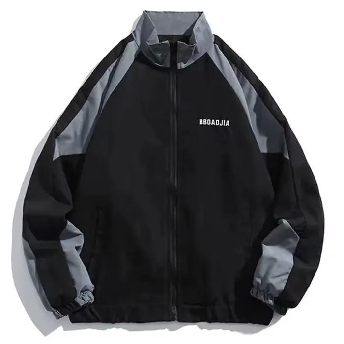 Veste Homme Rayée Réfléchissante 2026 – Manteau Streetwear Hip Hop Zippé Coupe-Vent Harajuku Léger S