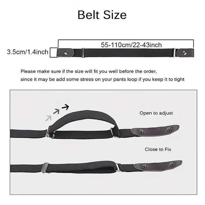 Ceinture élastique invisible sans couture pour hommes et femmes, ceinture de jeans unisexe, longueur