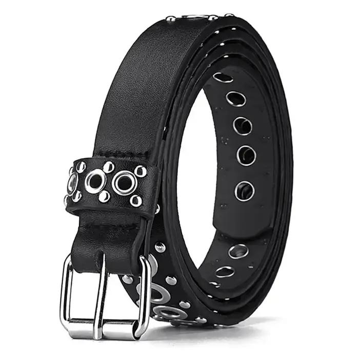 Ceinture fine à rivets pour femmes, à la mode, avec boucle à aiguille personnalisée, tendance de rue