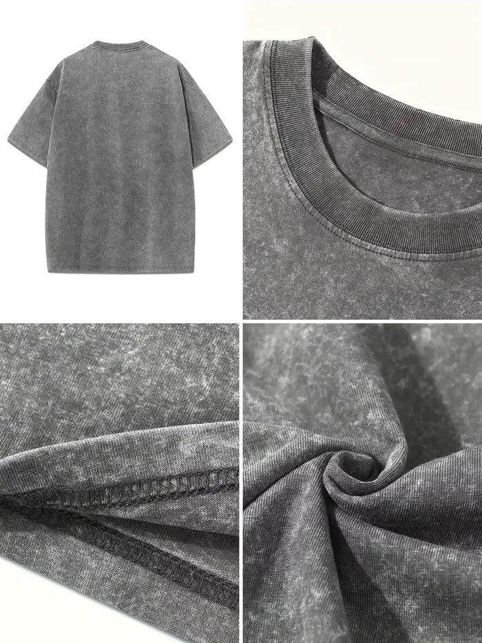 T-Shirt délavé surdimensionné pour femmes, en coton, imprimé ici arrive le soleil, décontracté, col