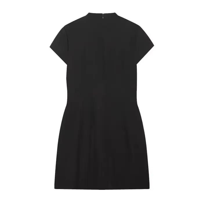 Mini-robe à découpes avec nœud papillon sur le devant, robe moulante à pois à manches courtes pour f
