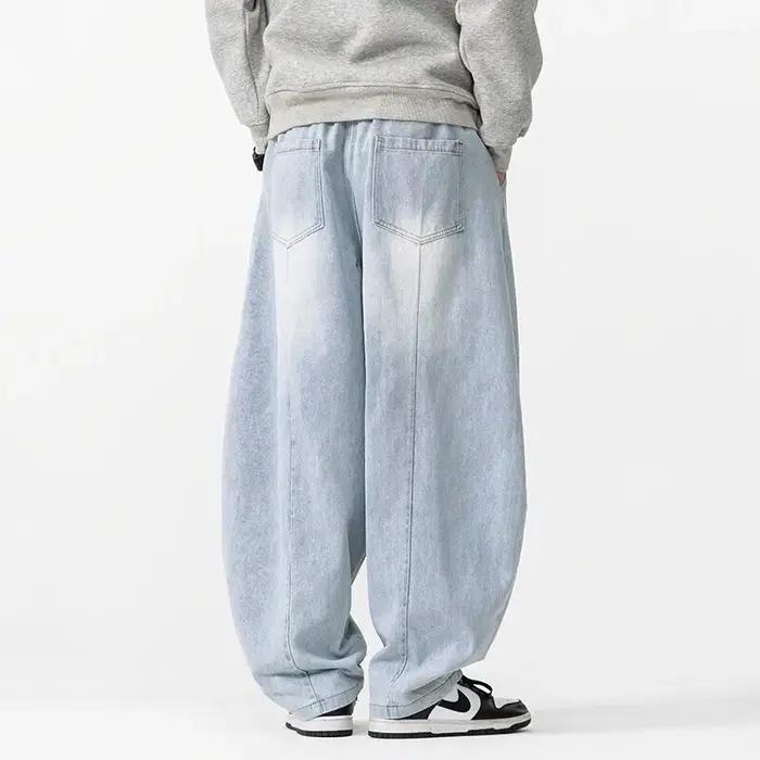 2025 nouveau sarouel Vintage hommes lâche Hip Hop Denim pantalon à jambes larges hommes droit surdim