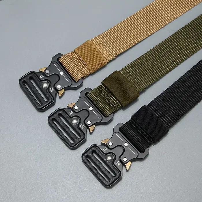 Ceinture tactique de chasse en plein air pour hommes, boucle multifonctionnelle en Nylon, ceinture e