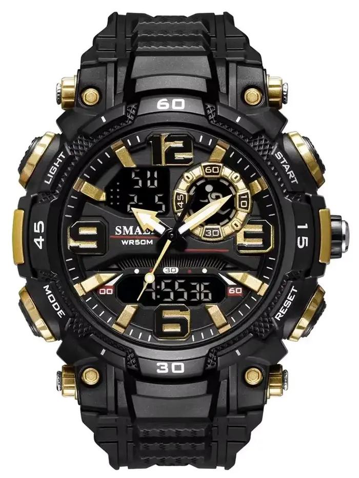 SMAEL-Montre à quartz étanche pour homme, chronomètre, montres LED, horloge masculine, montres de sp