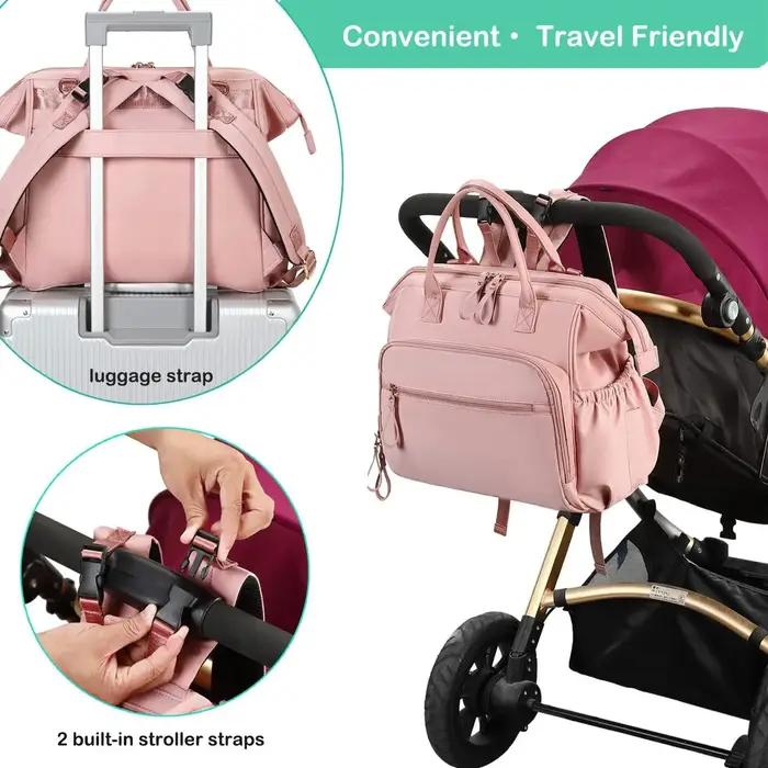 Sac à couches grande capacité avec tapis à langer - Sac suspendu poussette pratique allaitement maman
