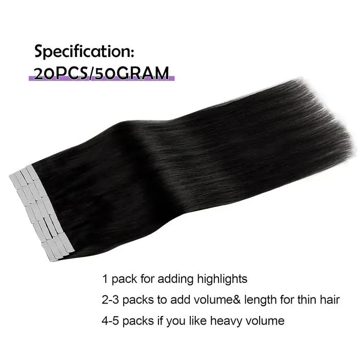 Bande droite dans les Extensions de cheveux trame de peau cheveux brésiliens 100% Extensions de chev