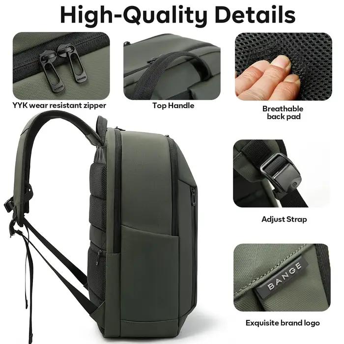 BANGE Carry On Sacs à dos légers pour ordinateur portable de 15,6 pouces pour hommes, pour les voyag