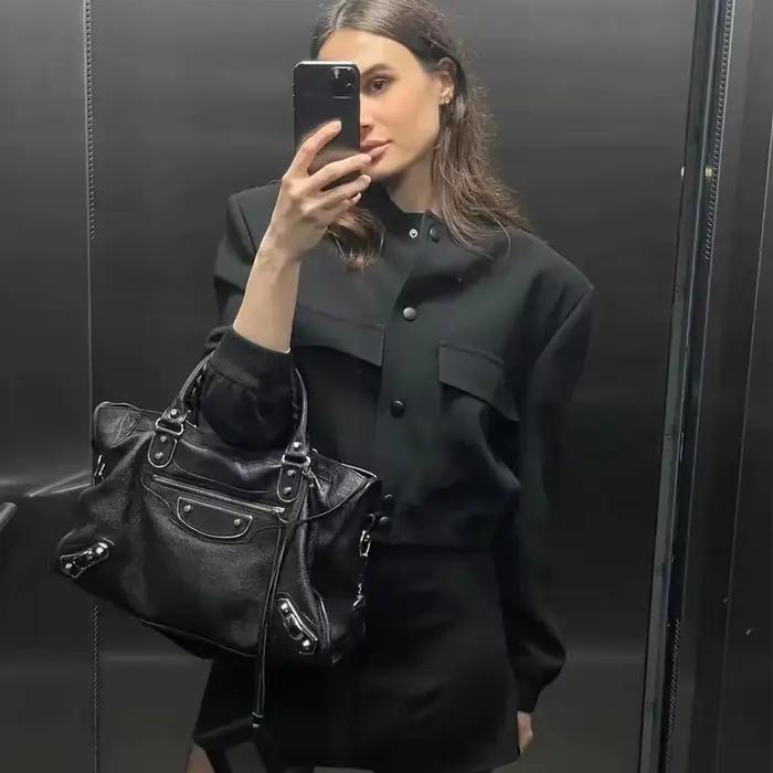 HXAO femme Bomber veste manteau blanc automne hiver bouton Baseball aviateur recadrée vestes pour fe