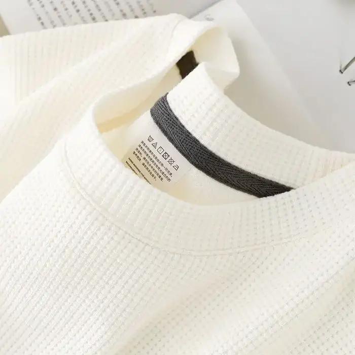 M-5XL hommes nouvel été gaufré col rond manches courtes T-Shirt confortable léger respirant haut à m