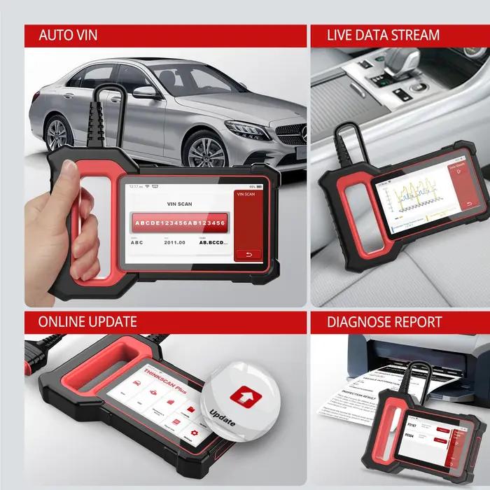THINKCAR-Outil de Diagnostic de Voiture, Scanner OBD2, Système ECM ABS SRS TCM BCM, Réinitialisation