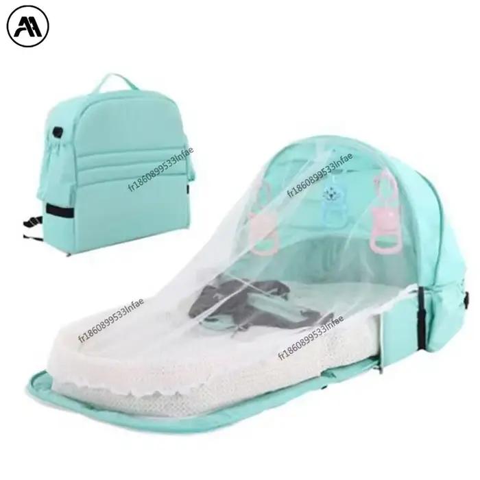 Lit de voyage multifonctionnel portable, lit anti-moustiques, lit pliant pour bébé, lit amovible, sa