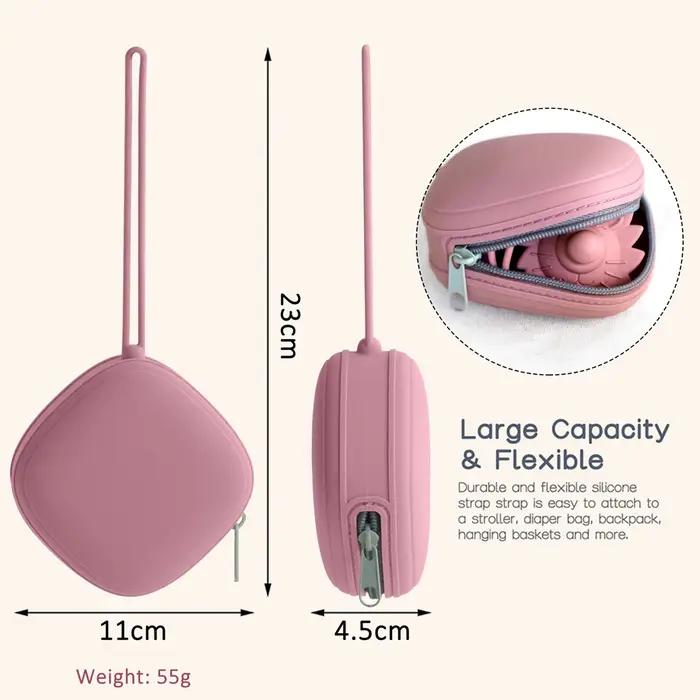 Porte-sucette pour bébé, boîte à sucette à fermeture éclair, conteneur de sucette Portable pour bébé