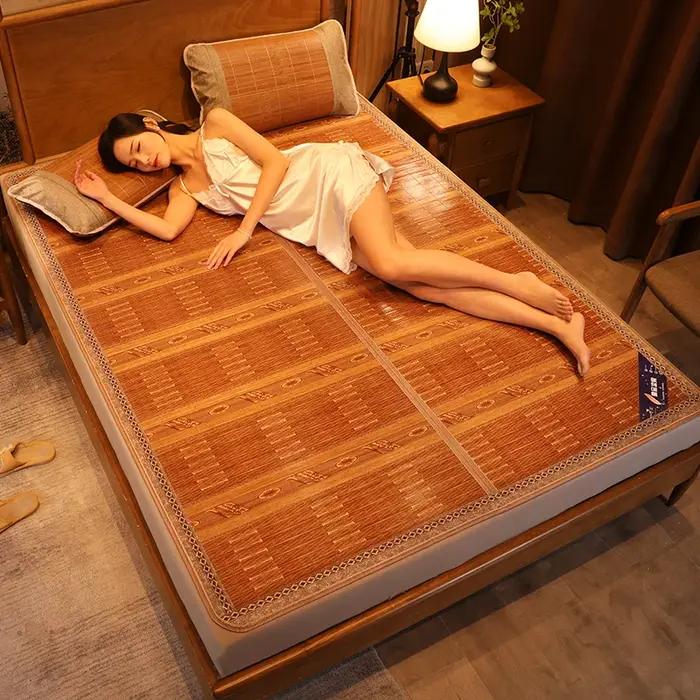 Matelas à double usage pour dortoir étudiant, tapis en bambou, simple, double glace, soie, tr/min, p