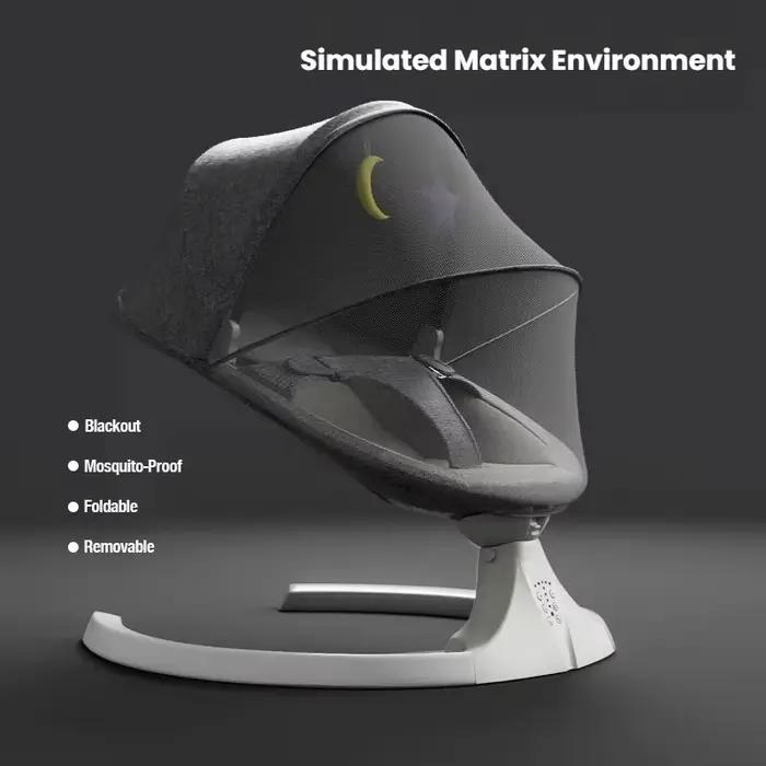 Berceau électrique pour bébé, moustiquaire, musique Bluetooth, chaise à bascule, télécommande multif