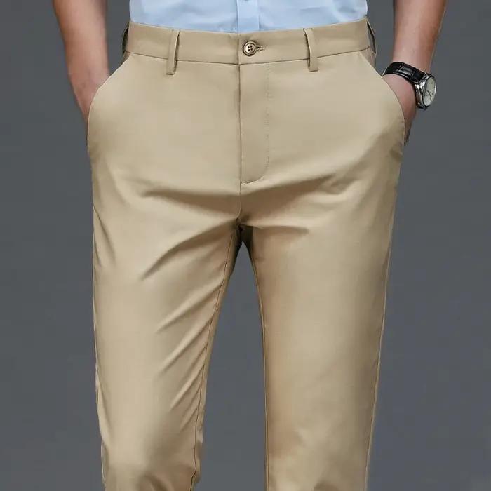 Pantalon homme Stretch solide noir intelligent décontracté pantalon homme bureau séchage rapide cost