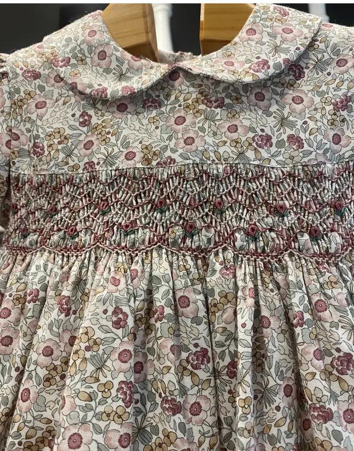 Robe d'été smockée florale pour bébé fille de 0 à 12 ans, tenue de princesse turque Vintage faite à