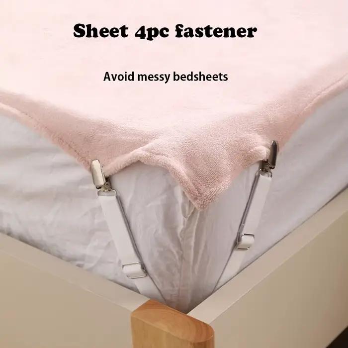 Clips pour drap de lit réglables ensemble de 4 élastiques attaches pour maison hôtel confort literie moderne élégance nocturne