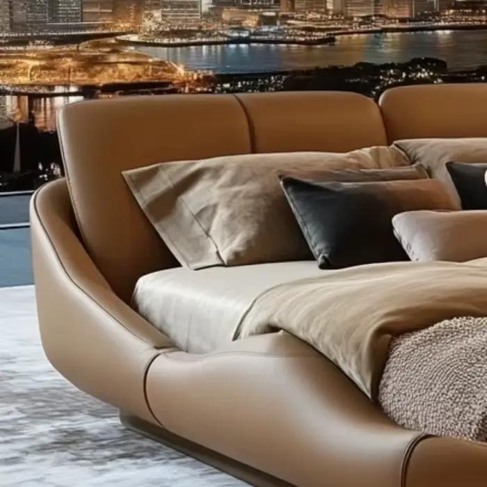 Tête de lit king size élégante design européen de luxe pour chambre à coucher moderne et confortable décoration intérieure sophistiquée