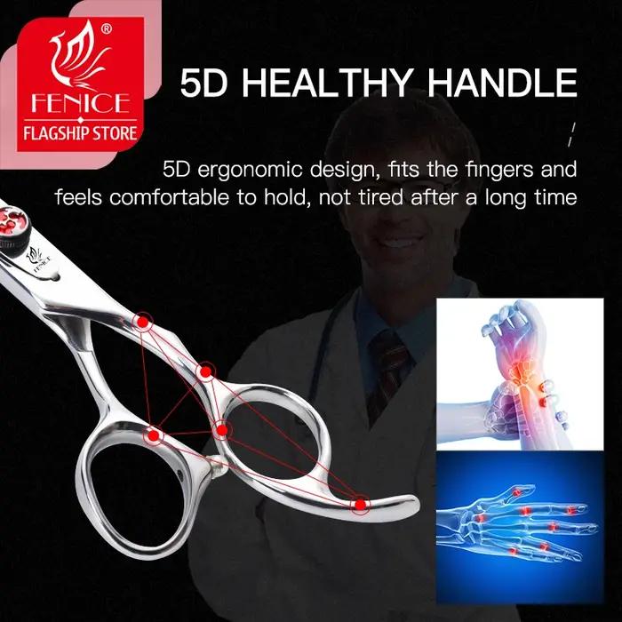 Fenice – ciseaux à cheveux JP440c, 7.0, 7.5 pouces, haute qualité, avec flamme, pour coupe de cheveu